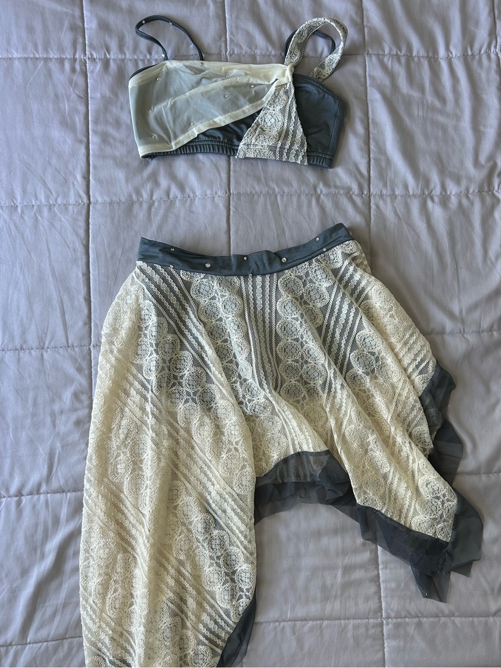 Reverence Dance Costume Bra Top & matching Skirt with built-in Shorts